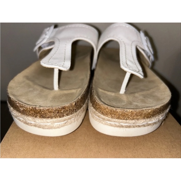 NEW Bjorndal White Penelope Thong Sandals, Cork insole, White & Jute Bottoms Sz7 - Picture 6 of 11